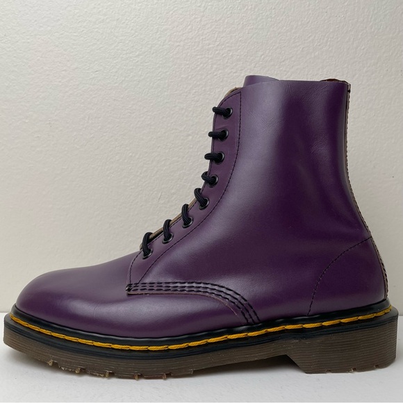 Vintage Dr. Martens England Purple Double Stitch 8 Eye Boots UK 6 - Picture 5 of 16